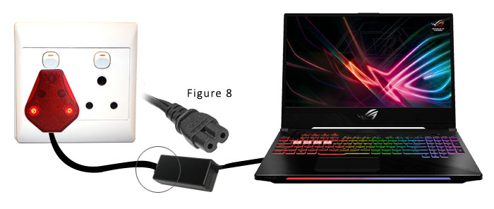 Plug the Wonder Plug into the wall mains, then into the laptop transformer